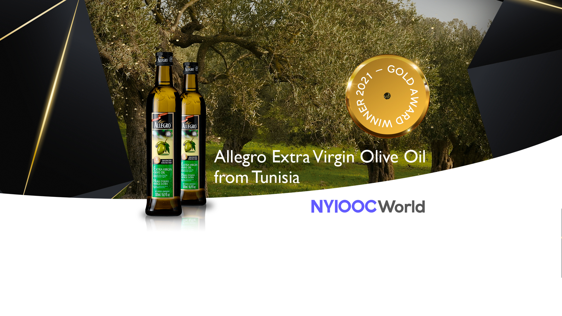 Allegro extra virgin olive oil awarded with the gold medal in NYIOOC