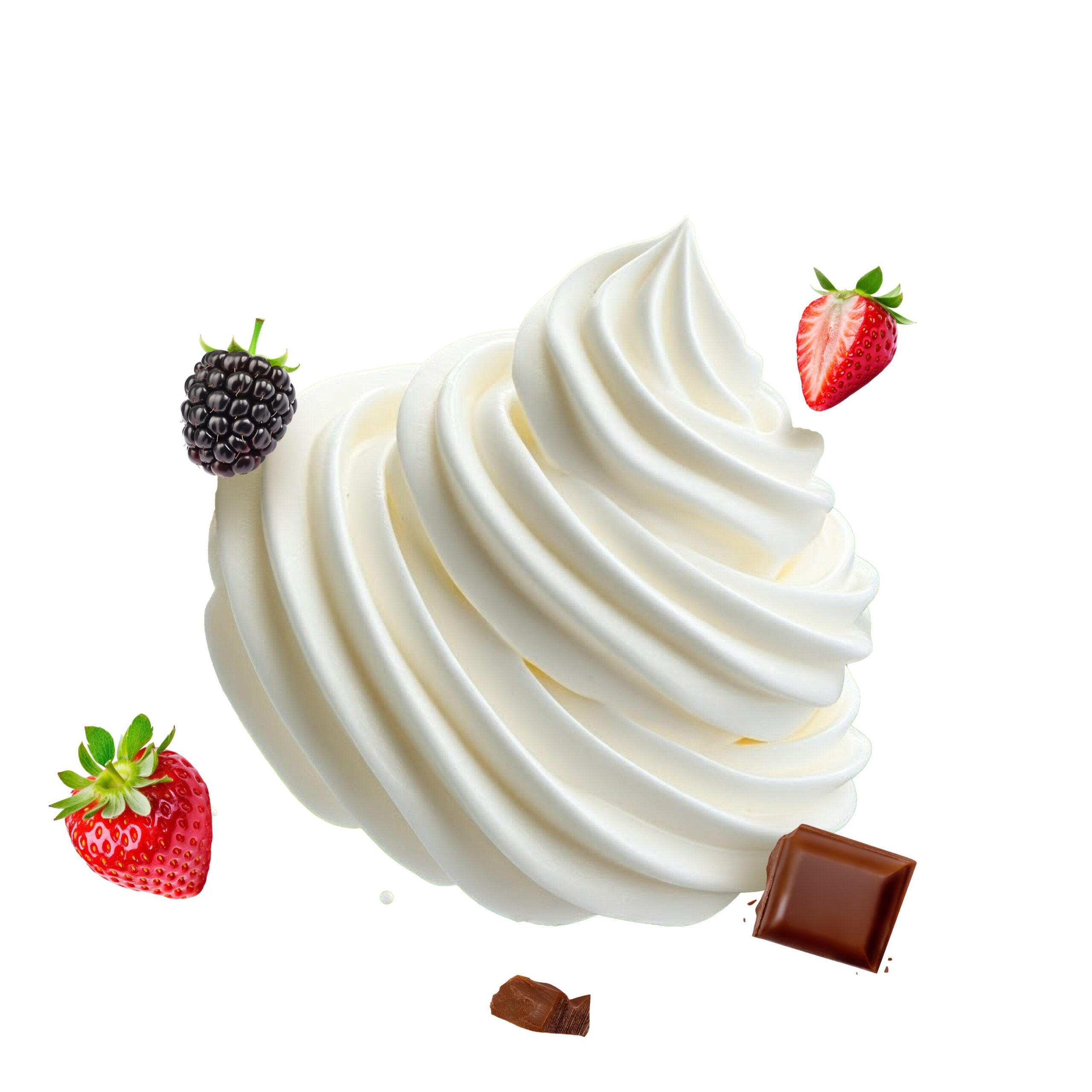 Pristine: Whipped cream, creamy sauce, and multi cream.